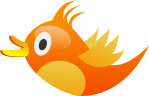 Twitter Bird in Bright Orange
